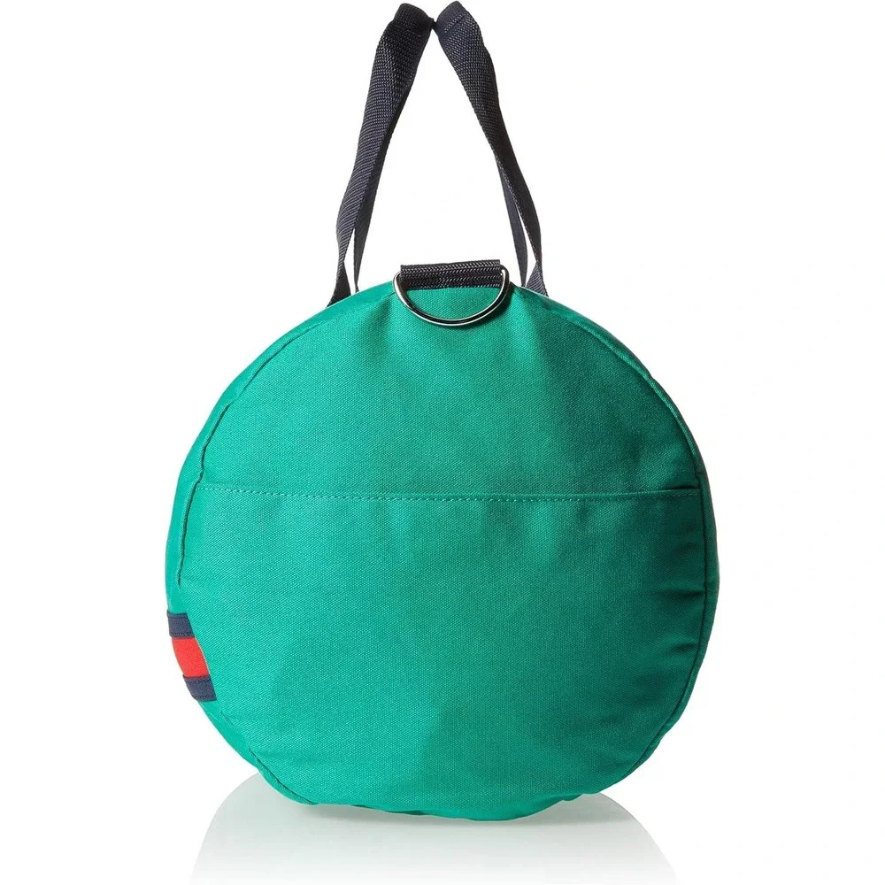 Tommy Hilfiger Duffel Bag Green Navy Trim Logo‎ Stripe Gym Travel Carry On NEW